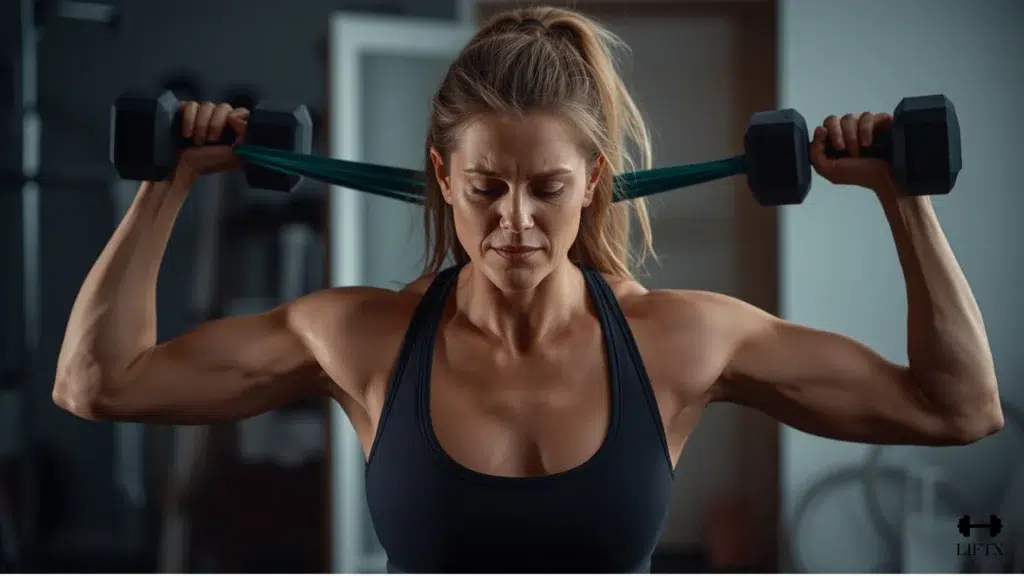 orkout exercises to do at home - resistance band chest exercise